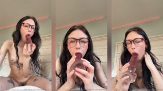 Brattydeath Sloppy Dildo Sucking
